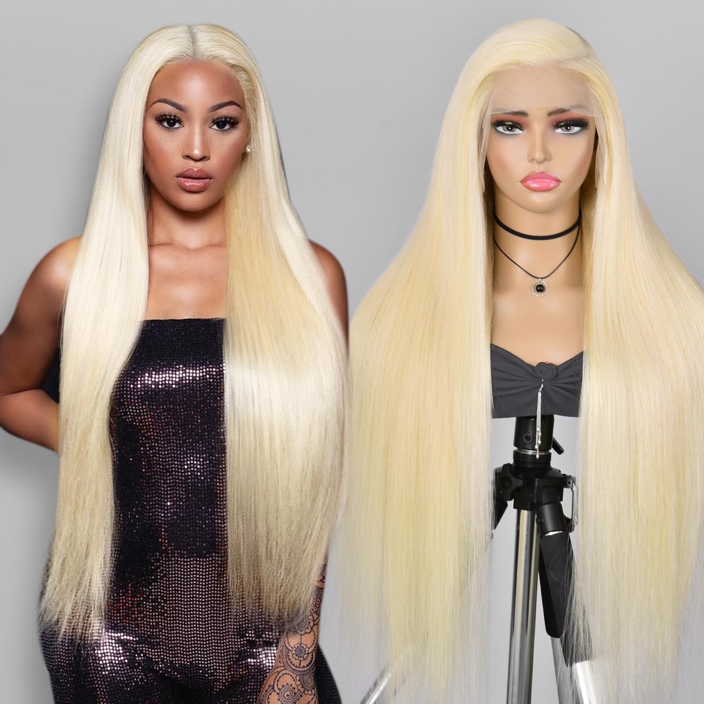 Alididi 613 13x6 Lace Front Wig Human Hair 150 Density Blonde Wig Human Hair 613 Lace Front Wig Human Hair Straight Lace Frontal Wig (150Inch, 613 Blonde Wig)