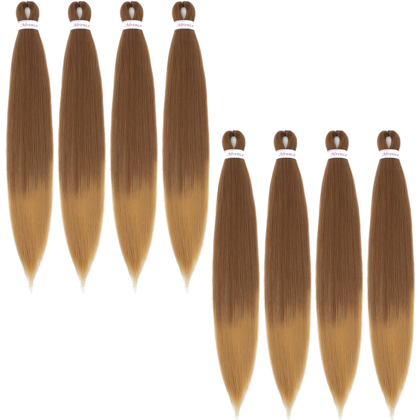 Alrence Pre Stretched Braiding Hair Long Braid 30 Inch 8 Packs Professional Braiding Hair Extensions Synthetic Crochet Twist Braids (30 Inch, 1B#)