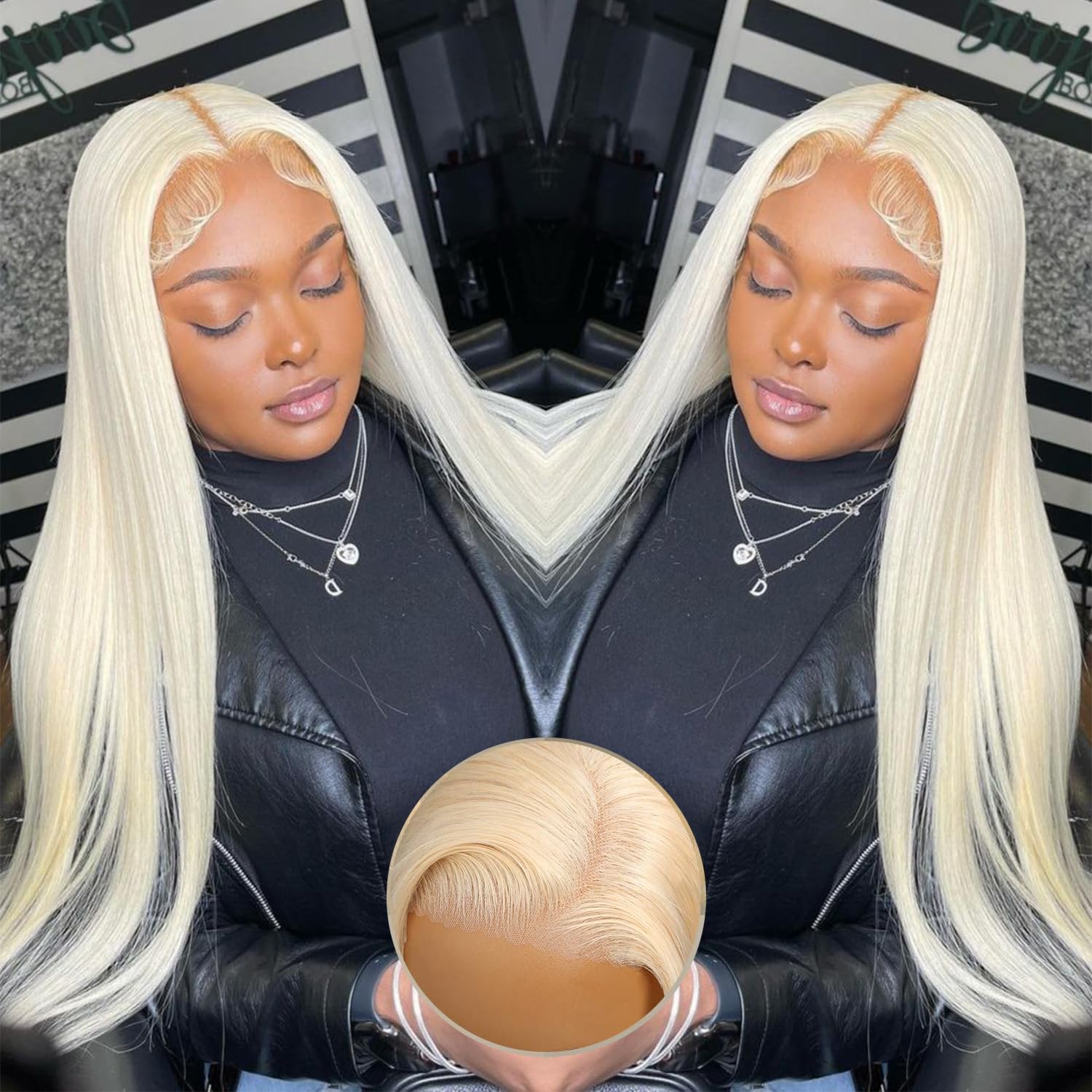 Alididi 613 13x6 Lace Front Wig Human Hair 150 Density Blonde Wig Human Hair 613 Lace Front Wig Human Hair Straight Lace Frontal Wig (150Inch, 613 Blonde Wig)