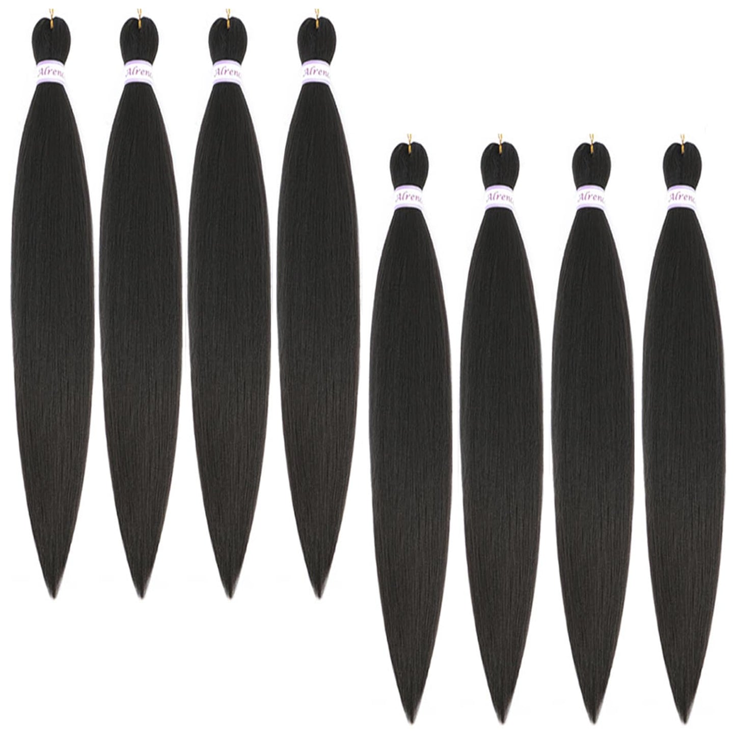 Alrence Pre Stretched Braiding Hair Long Braid 30 Inch 8 Packs Professional Braiding Hair Extensions Synthetic Crochet Twist Braids (30 Inch, 1B#)