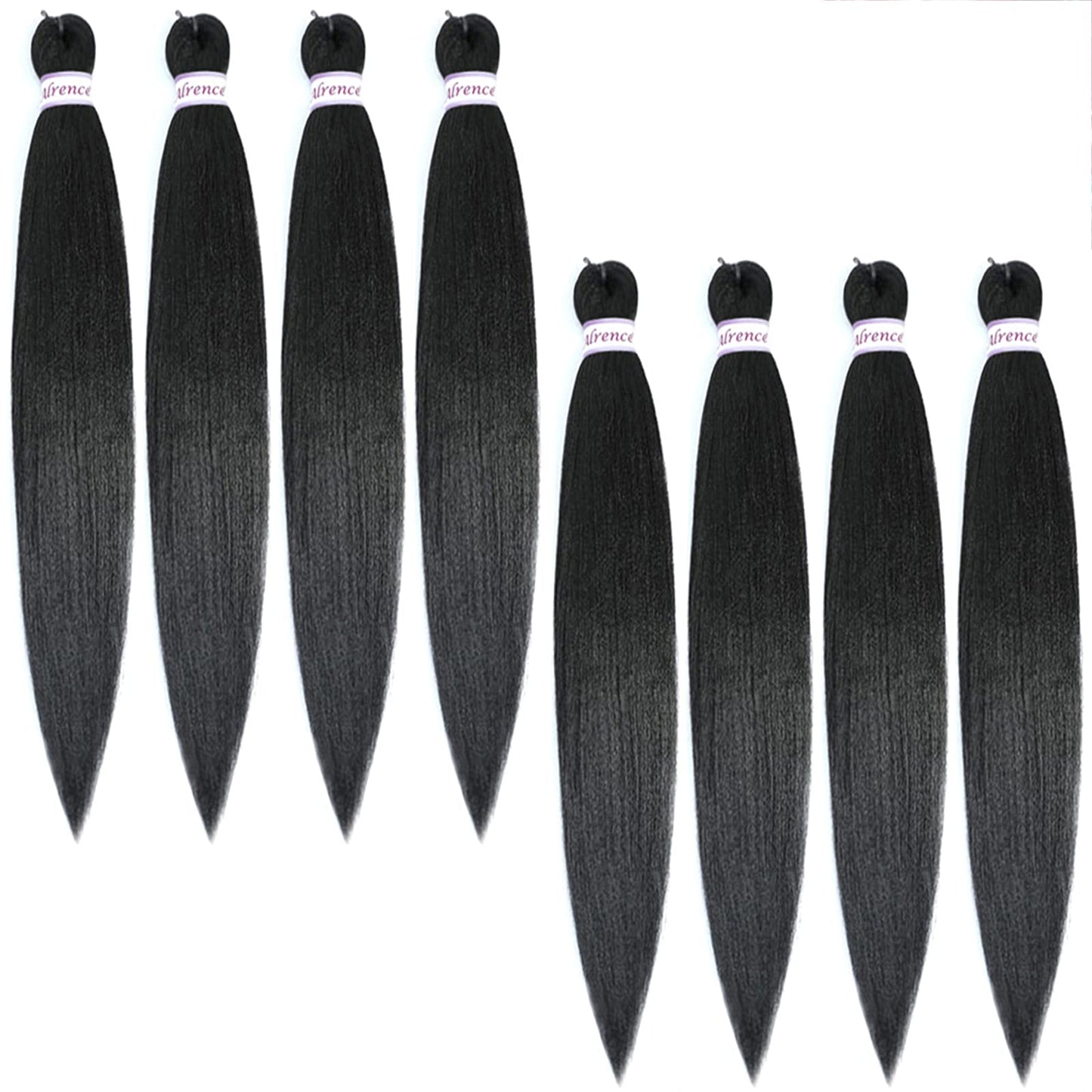 Alrence Pre Stretched Braiding Hair Long Braid 30 Inch 8 Packs Professional Braiding Hair Extensions Synthetic Crochet Twist Braids (30 Inch, 1B#)