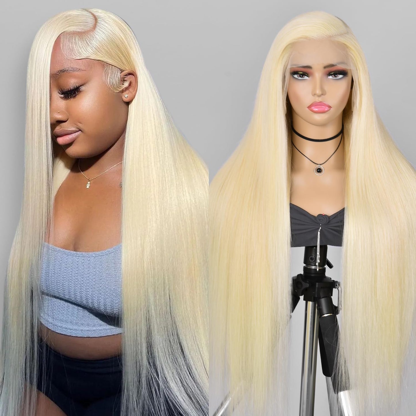 Alididi 613 13x6 Lace Front Wig Human Hair 150 Density Blonde Wig Human Hair 613 Lace Front Wig Human Hair Straight Lace Frontal Wig (150Inch, 613 Blonde Wig)