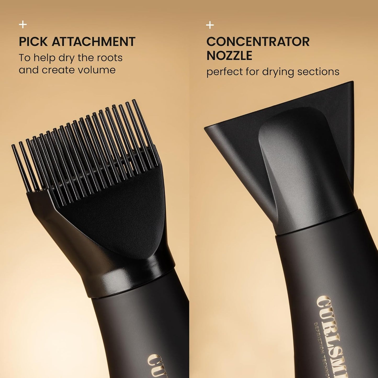 Curlsmith Defrizzion Hair Dryer - for Curly Hair w/Extra Large 8" Diffuser for Fast Drying, 2 Speeds, 3 Heat Settings, Sustained Cool Setting with Minimal Heat Impact