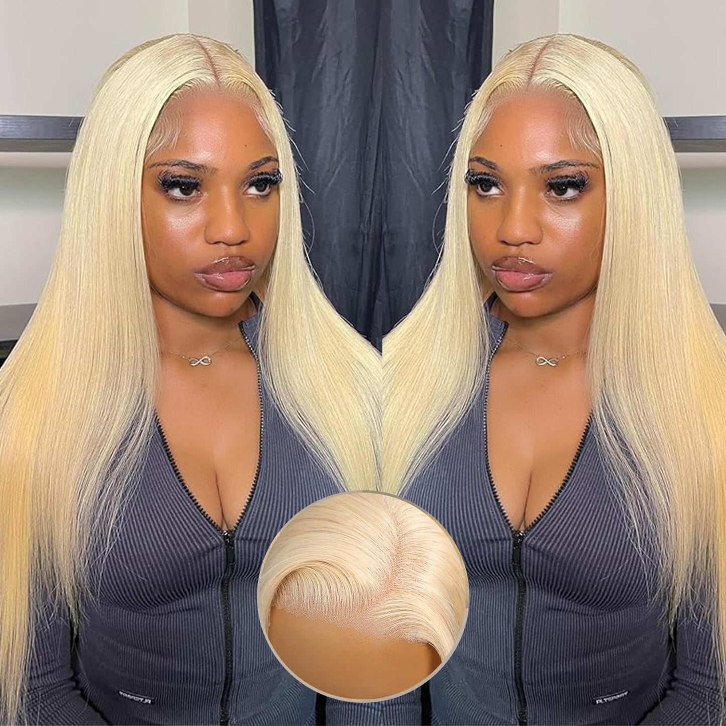 Alididi 613 13x6 Lace Front Wig Human Hair 150 Density Blonde Wig Human Hair 613 Lace Front Wig Human Hair Straight Lace Frontal Wig (150Inch, 613 Blonde Wig)