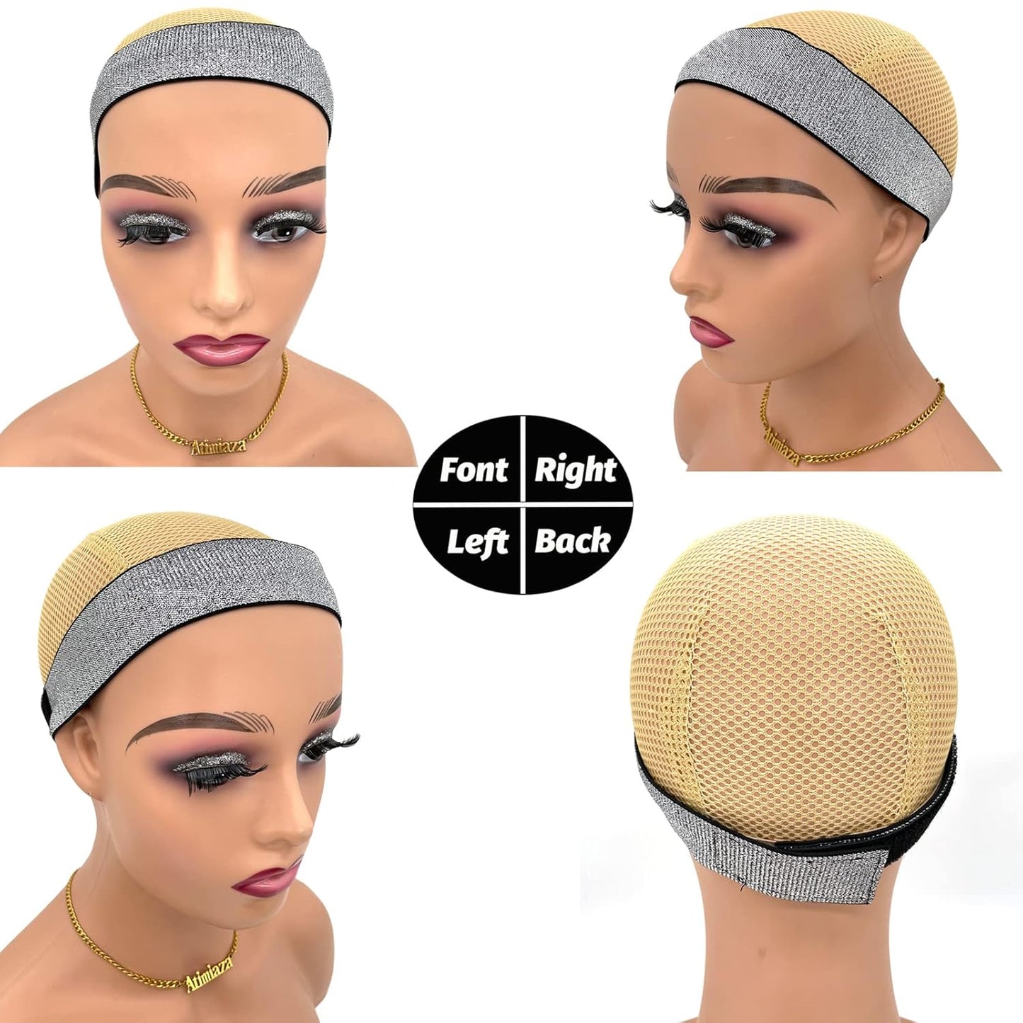 3 Pcs Elastic Bands for Wigs - Lace Melting, Edge Wrap to Lay Edges (Silver, Leopard, Black Pack)