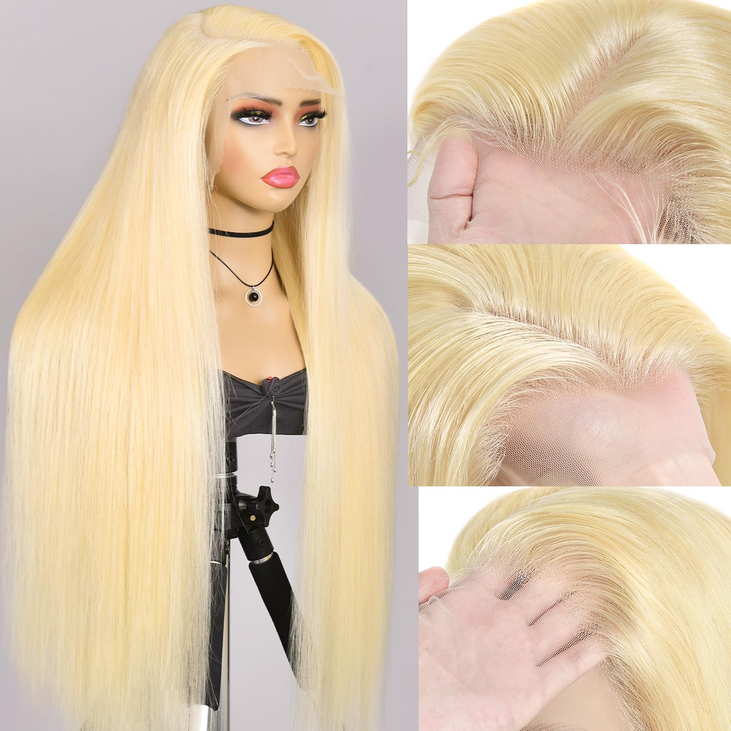 Alididi 613 13x6 Lace Front Wig Human Hair 150 Density Blonde Wig Human Hair 613 Lace Front Wig Human Hair Straight Lace Frontal Wig (150Inch, 613 Blonde Wig)