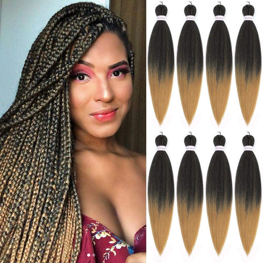 Alrence Pre Stretched Braiding Hair Long Braid 30 Inch 8 Packs Professional Braiding Hair Extensions Synthetic Crochet Twist Braids (30 Inch, 1B#)