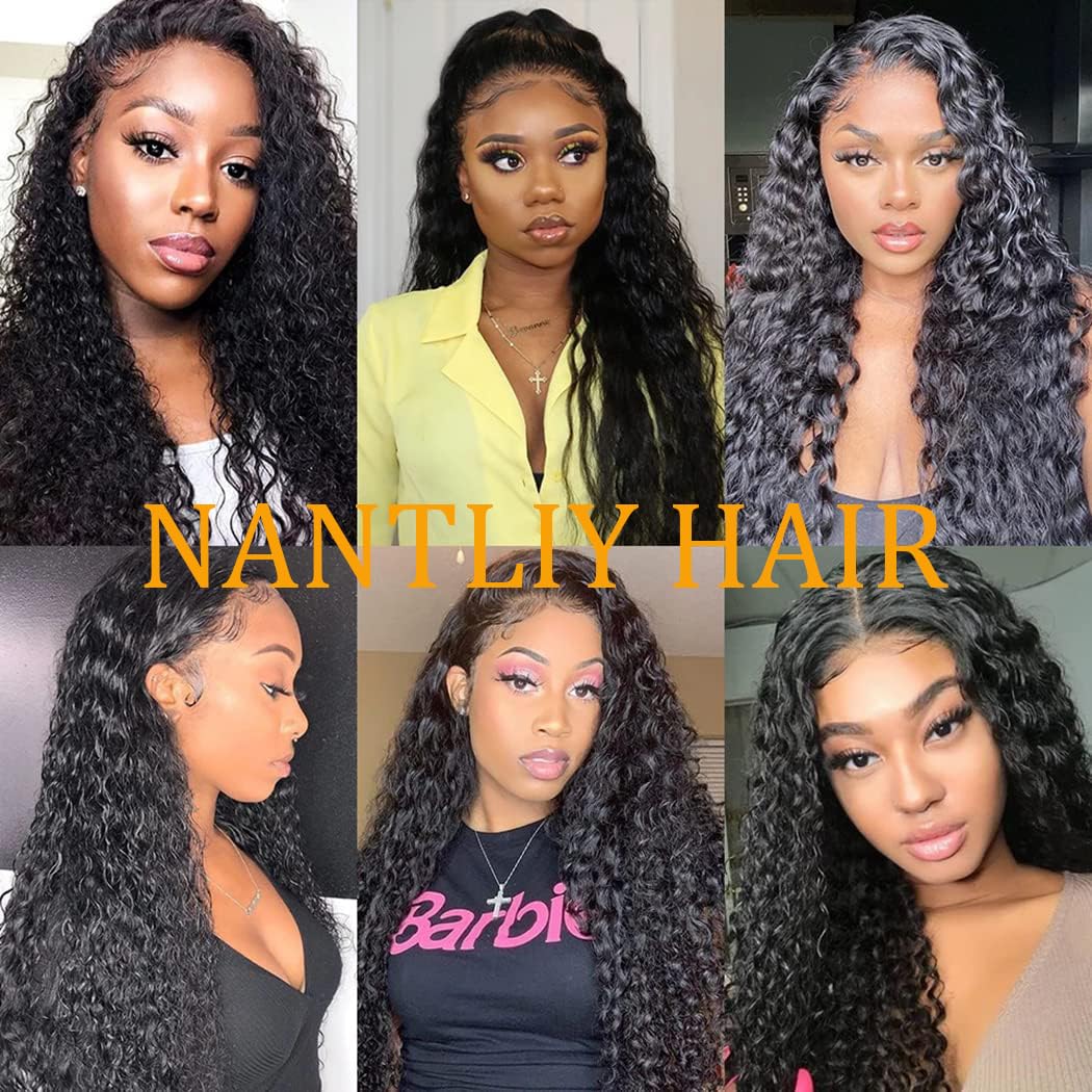 30Inch Deep Wave Lace Front Wigs Human Hair 13x6 Lace Front Wigs Human Hair Pre Plucked 200% Density for Women Deep Curly Glueless Wigs Human Hair Pre Plucked with Baby Hair