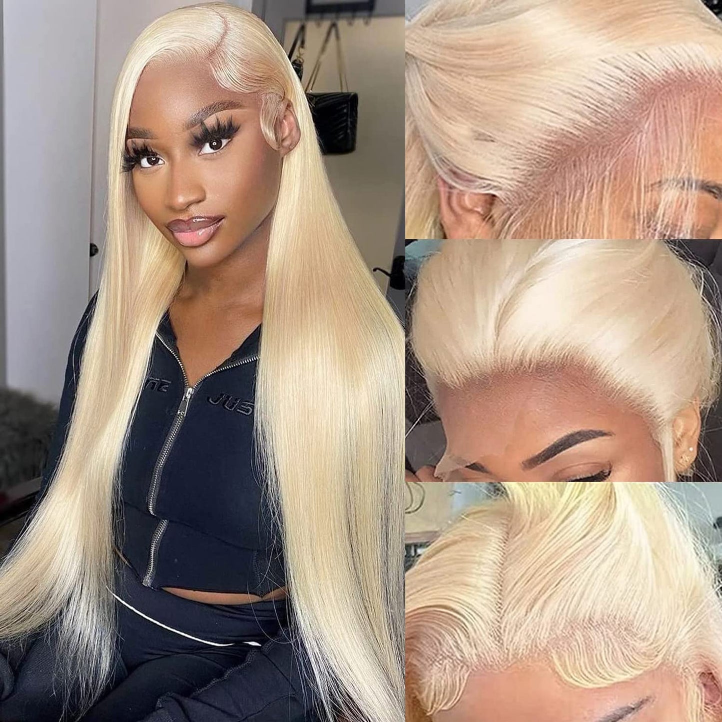 Alididi 613 13x6 Lace Front Wig Human Hair 150 Density Blonde Wig Human Hair 613 Lace Front Wig Human Hair Straight Lace Frontal Wig (150Inch, 613 Blonde Wig)