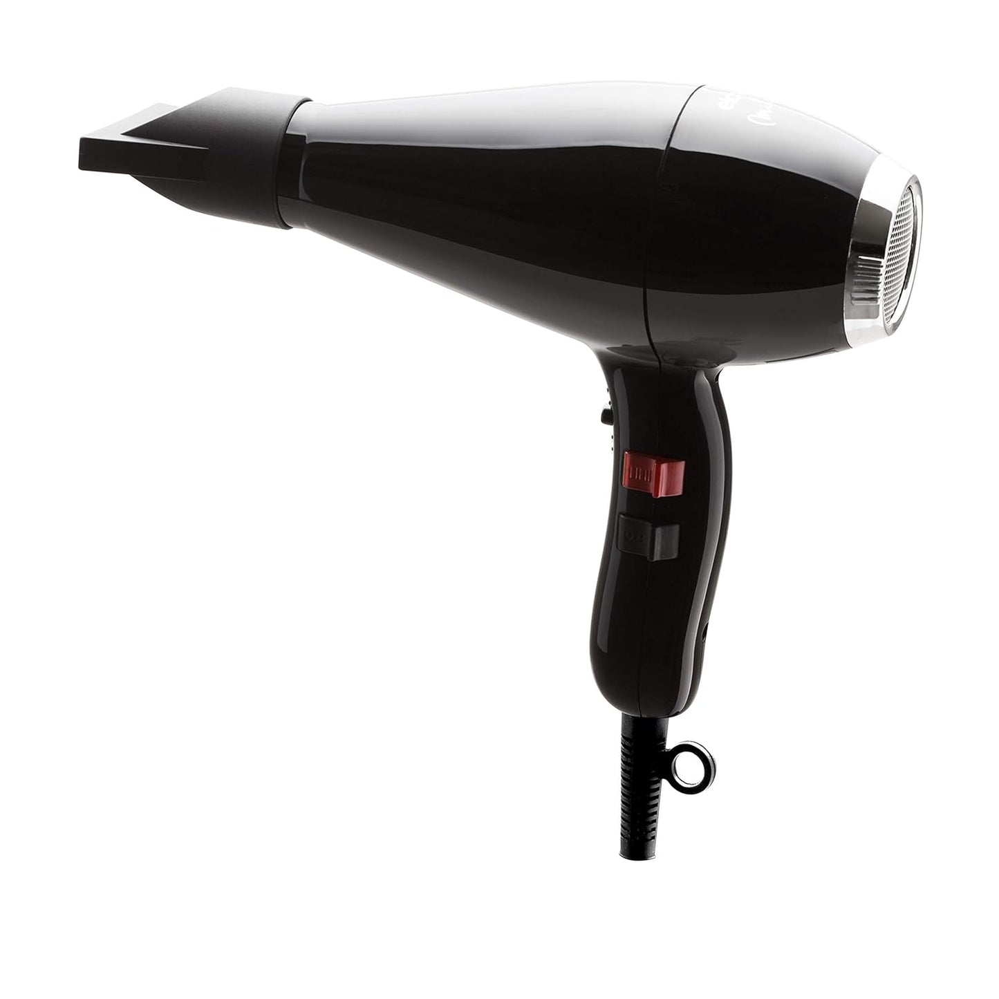 Elchim Milano Ceramic Hair Dryer Ultra Slim & Lightweight Salon Professional Blow Dryer and Ergonomic Design, Concentrator Included, Fast Drying, Quiet, Black/Silver, 2000 Watt
