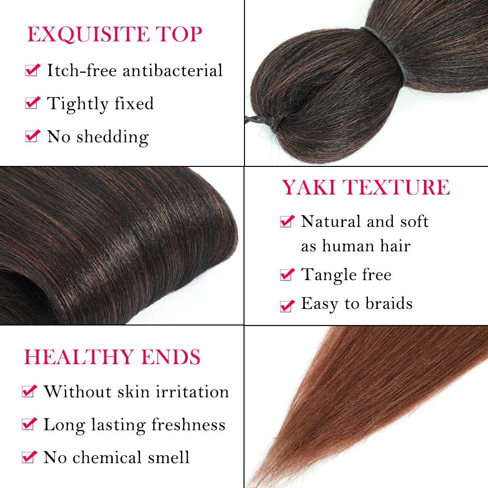 Alrence Pre Stretched Braiding Hair Long Braid 30 Inch 8 Packs Professional Braiding Hair Extensions Synthetic Crochet Twist Braids (30 Inch, 1B#)