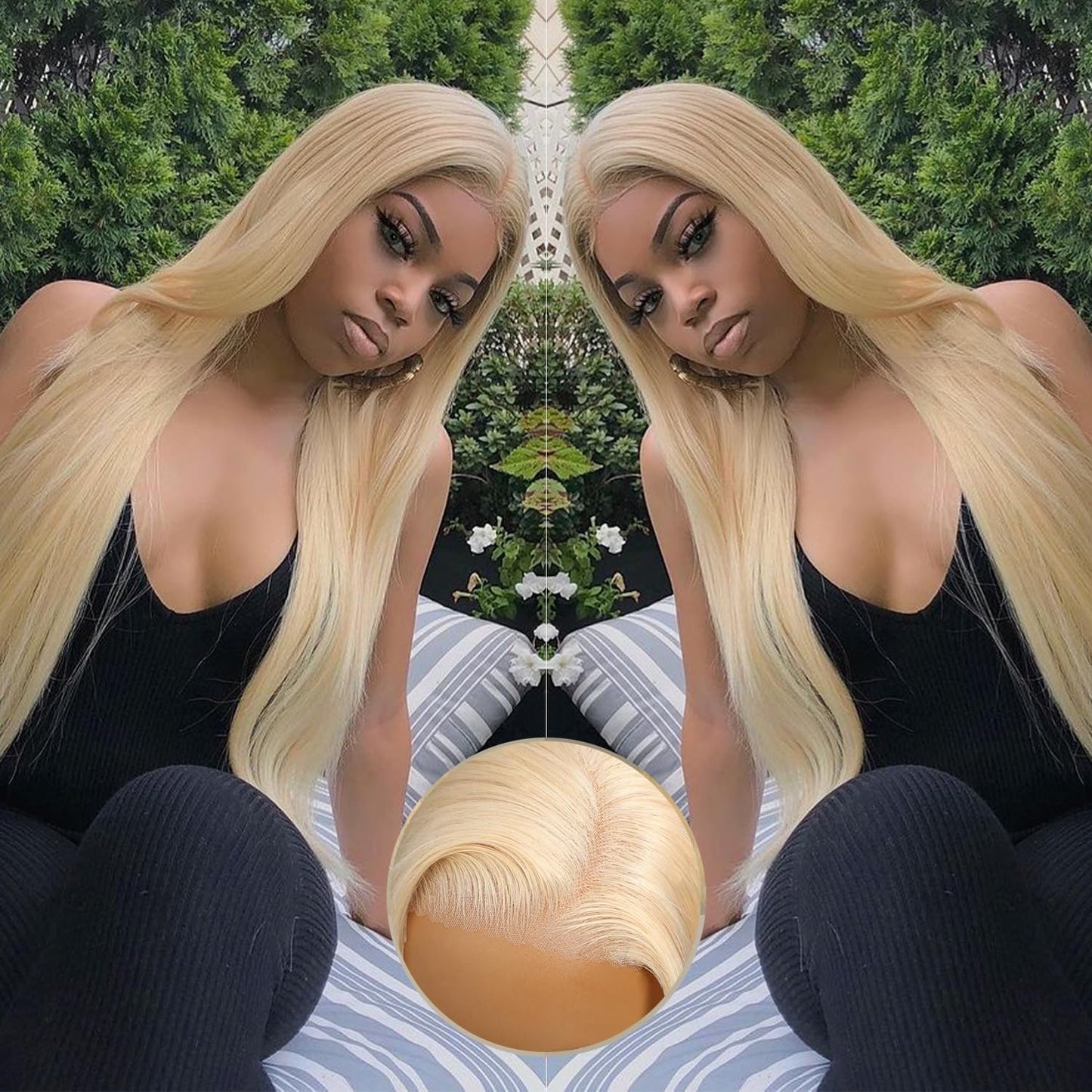 Alididi 613 13x6 Lace Front Wig Human Hair 150 Density Blonde Wig Human Hair 613 Lace Front Wig Human Hair Straight Lace Frontal Wig (150Inch, 613 Blonde Wig)