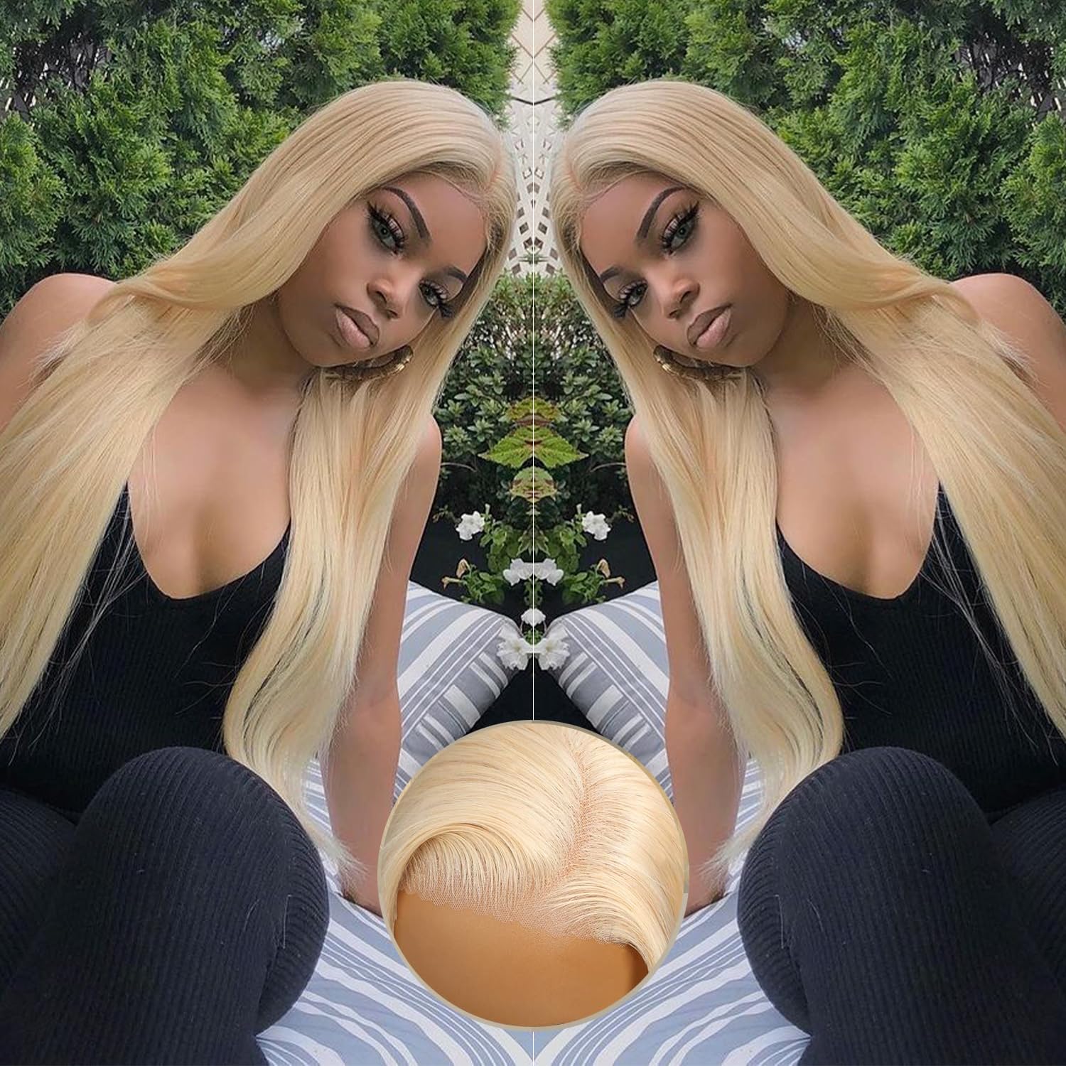 Alididi 613 13x6 Lace Front Wig Human Hair 150 Density Blonde Wig Human Hair 613 Lace Front Wig Human Hair Straight Lace Frontal Wig (150Inch, 613 Blonde Wig)