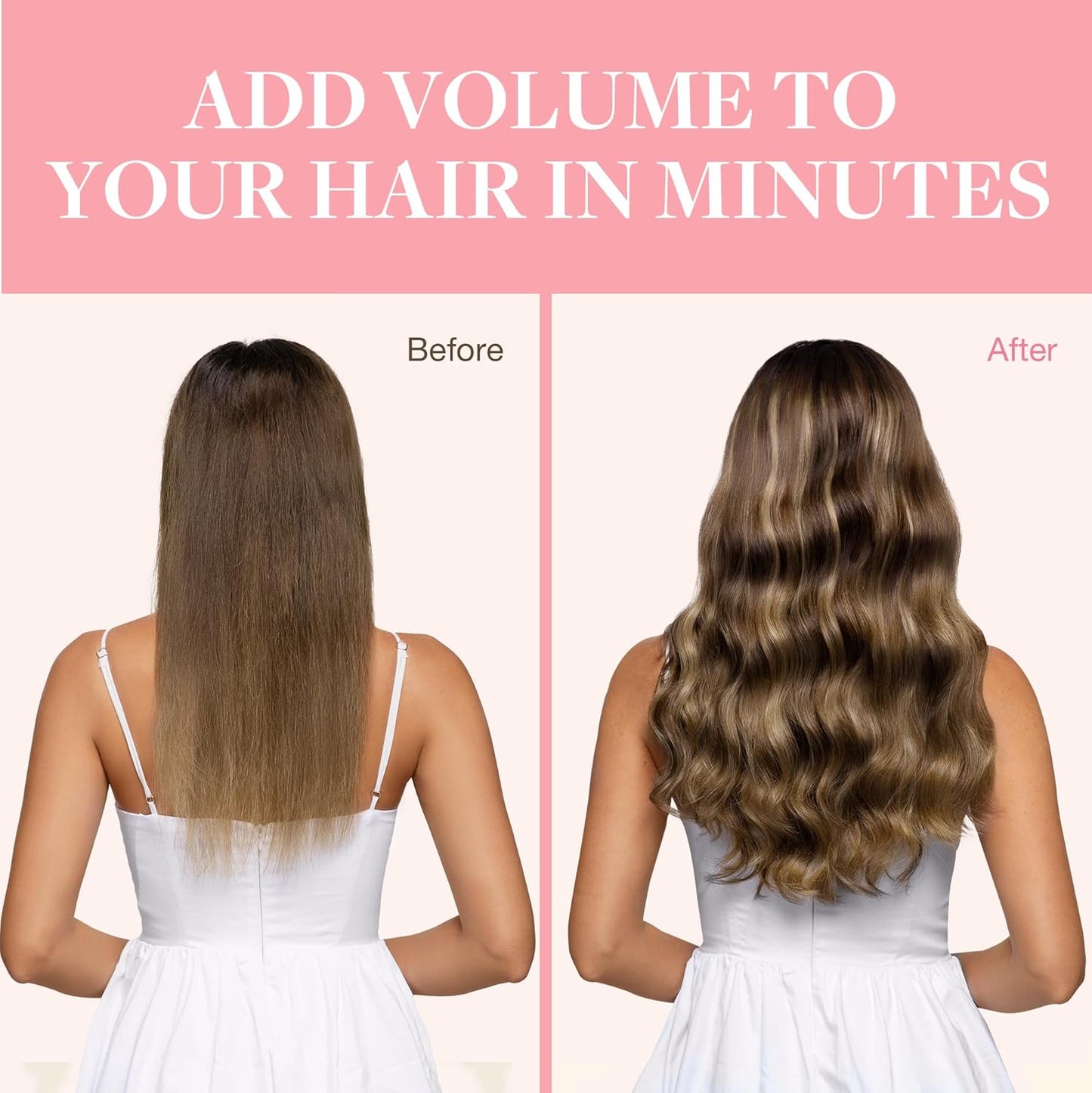 GOO GOO Clip in Hair Extensions Real Human Hair, Remy Human Hair Extensions Clip ins for Women, Natural Human Hair, 18inch 120g 7Pcs, 4/27/4 Balayage Chocolate Brown to Caramel Blonde