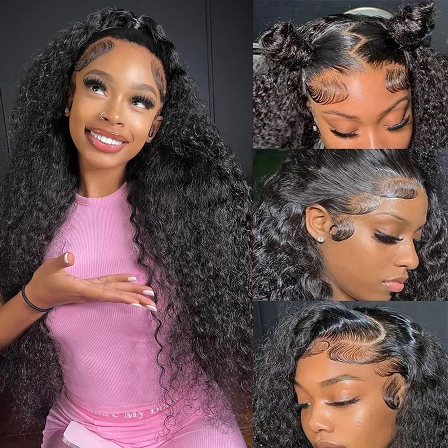 30Inch Deep Wave Lace Front Wigs Human Hair 13x6 Lace Front Wigs Human Hair Pre Plucked 200% Density for Women Deep Curly Glueless Wigs Human Hair Pre Plucked with Baby Hair