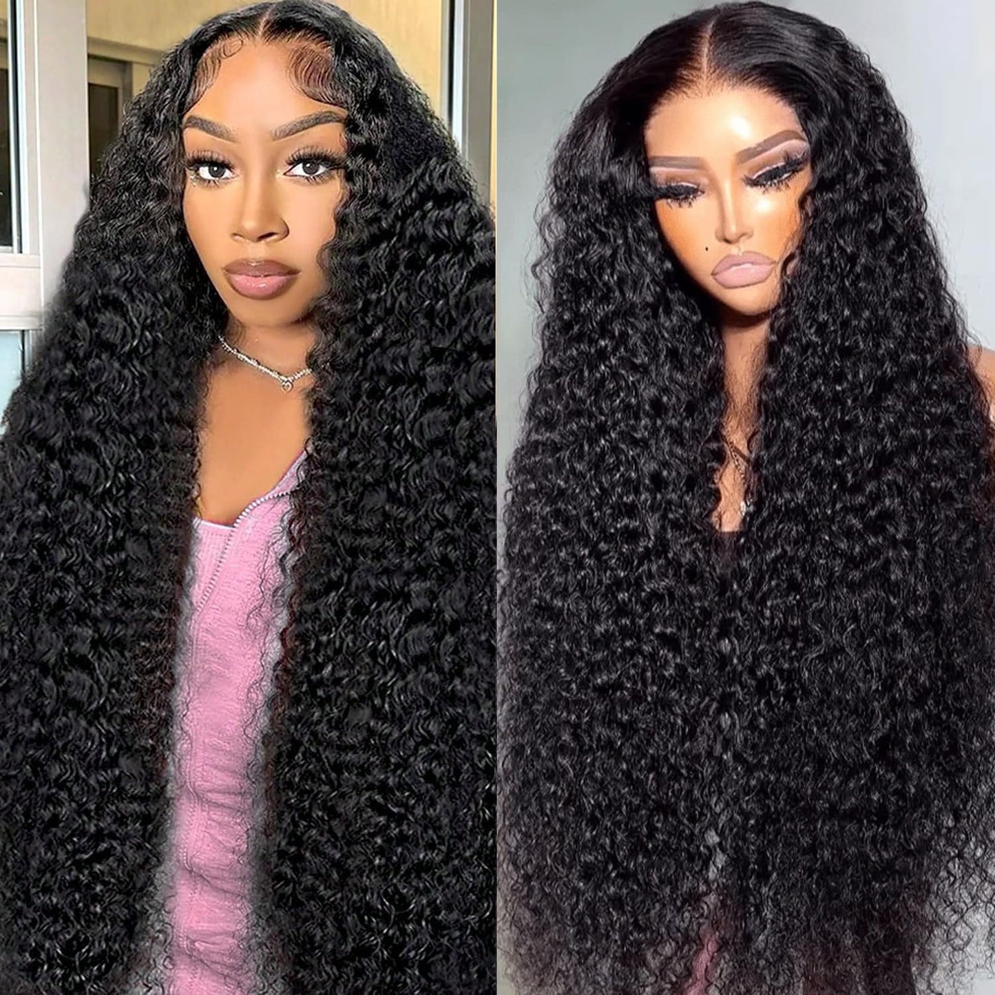 30Inch Deep Wave Lace Front Wigs Human Hair 13x6 Lace Front Wigs Human Hair Pre Plucked 200% Density for Women Deep Curly Glueless Wigs Human Hair Pre Plucked with Baby Hair
