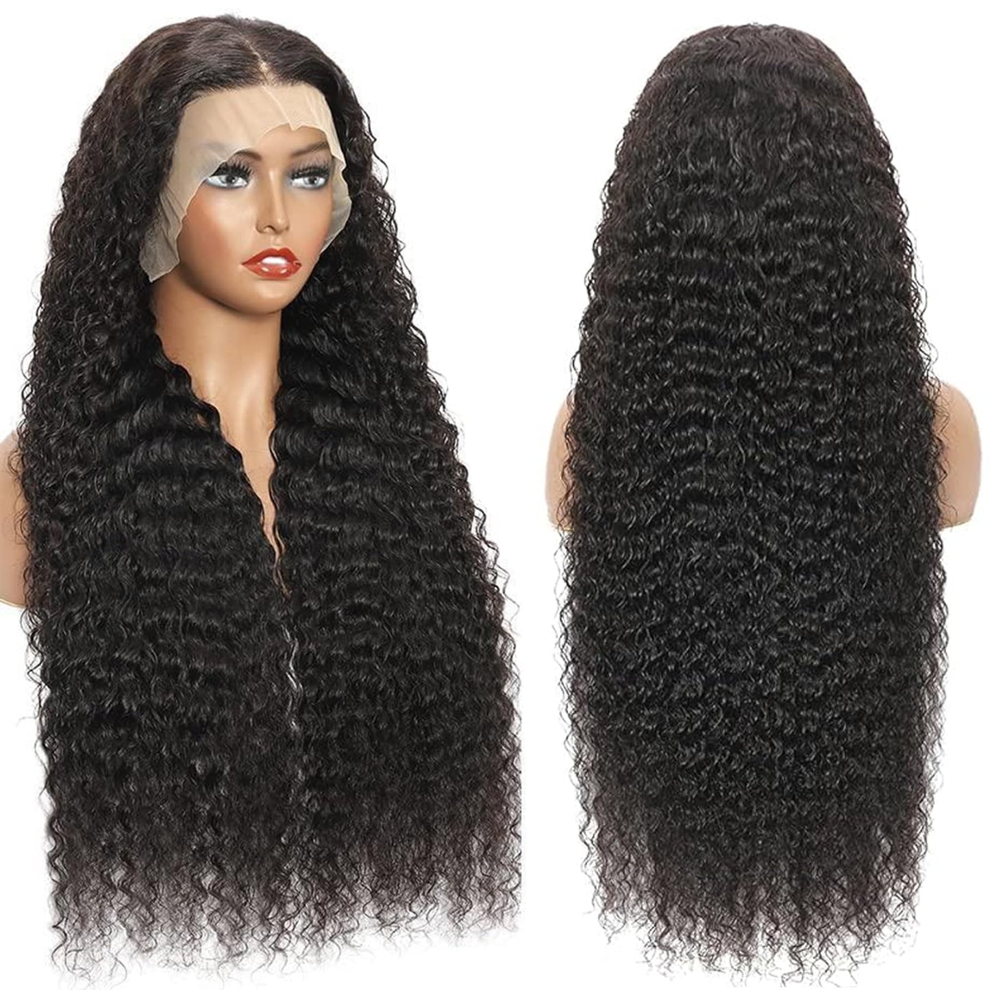 30Inch Deep Wave Lace Front Wigs Human Hair 13x6 Lace Front Wigs Human Hair Pre Plucked 200% Density for Women Deep Curly Glueless Wigs Human Hair Pre Plucked with Baby Hair