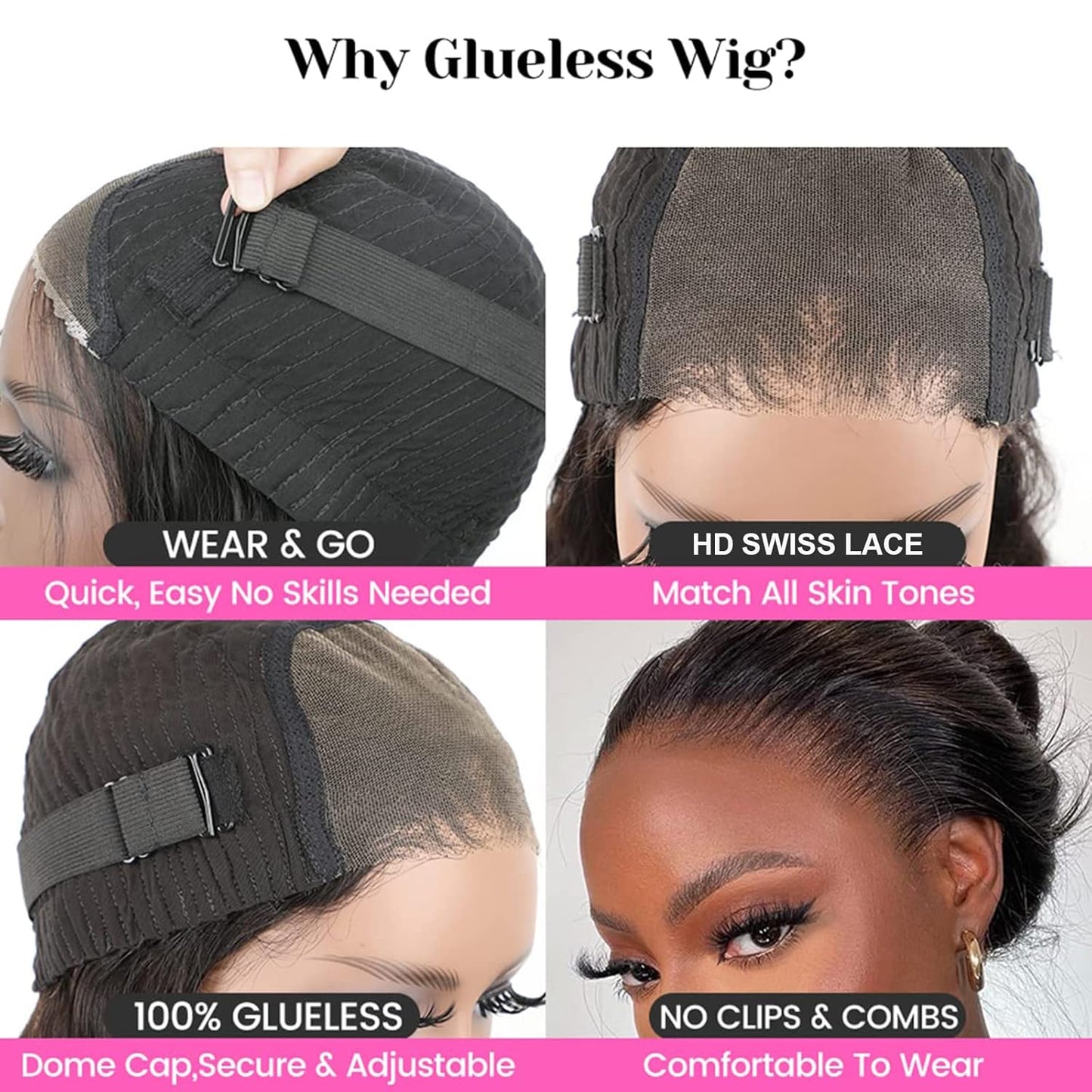 ISEE HAIR Lace Front Wigs Human Hair Kinky Straight Wear & Go Glueless Wigs Natural Hairline Pre Cut 7x5 HD Lace Closure Wig Beginner Friendly 180% Density (Natural Color, 20 Inch)
