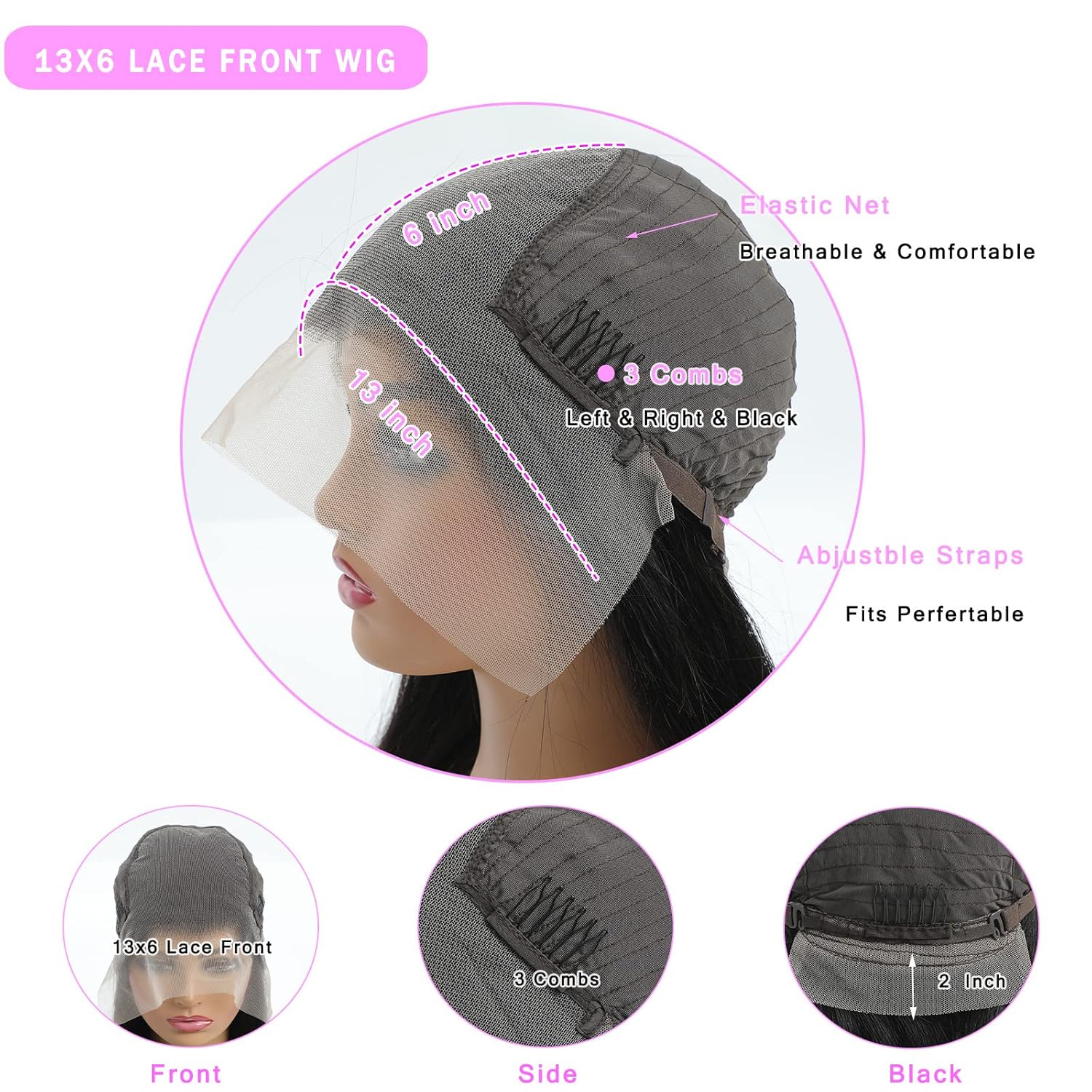 13x6 Lace Front Wigs Human Hair for Women 180 Density HD Transparent 28 Inch Straight Lace Front Wigs Human Hair Pre Plucked Glueless Lace Frontal Wigs Natural Black Color