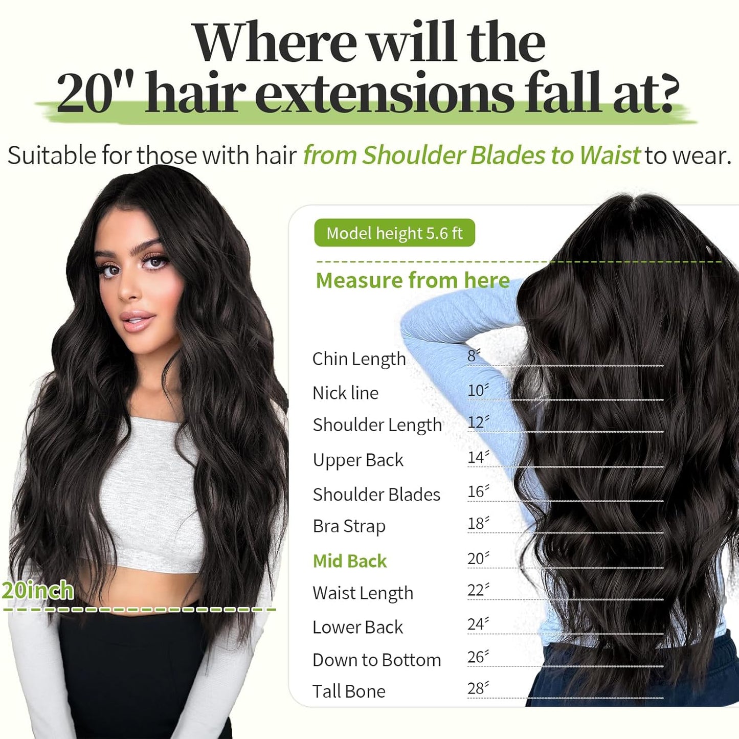 KooKaStyle Invisible Wire Hair Extensions with Transparent Wire Adjustable Size 4 Secure Clips Long Wavy Secret Synthetic Hairpiece 20 Inch 120g Rich Dark Brown with Warm Tones for Women