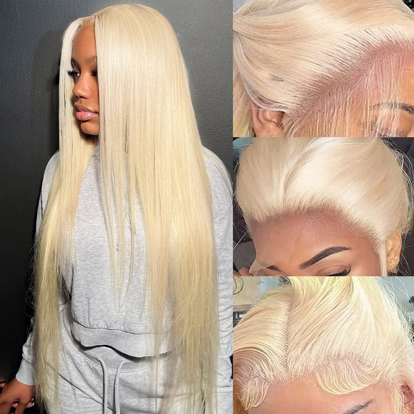 Alididi 613 13x6 Lace Front Wig Human Hair 150 Density Blonde Wig Human Hair 613 Lace Front Wig Human Hair Straight Lace Frontal Wig (150Inch, 613 Blonde Wig)