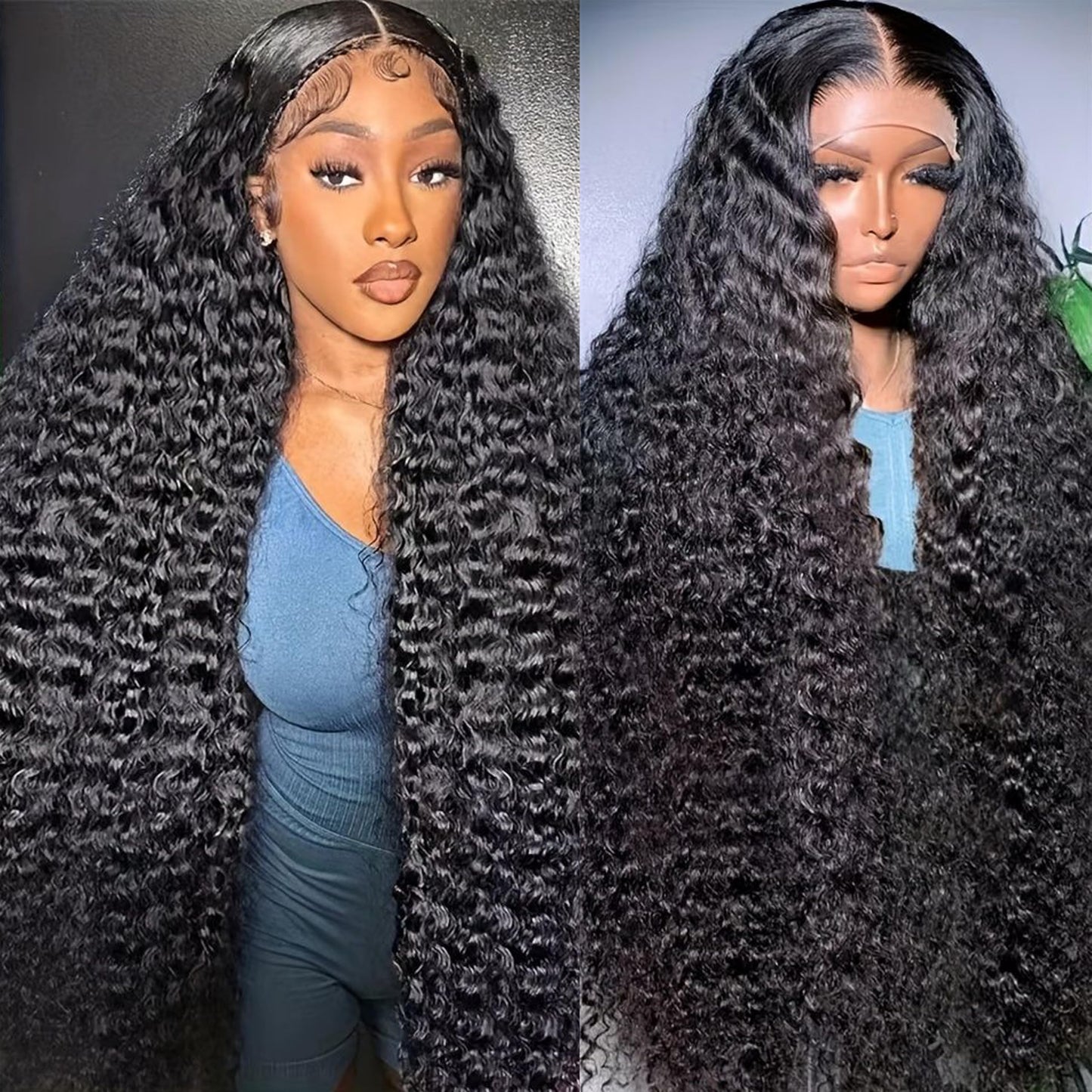 30Inch Deep Wave Lace Front Wigs Human Hair 13x6 Lace Front Wigs Human Hair Pre Plucked 200% Density for Women Deep Curly Glueless Wigs Human Hair Pre Plucked with Baby Hair