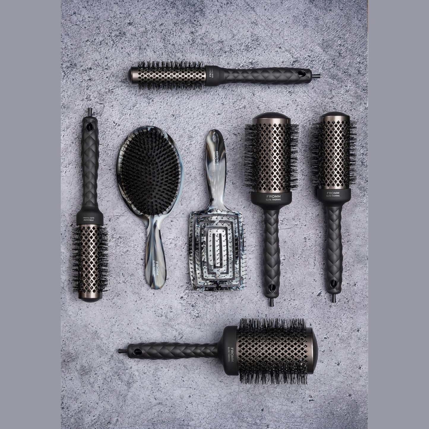 Fromm Elite Thermal Ceramic x Ionic 1.25 Inch Round Hair Brush for Expert Blowouts, Hair Drying, Extended Barrel for Anti-Static Styling, Smoothing, Straightening, and Shine, Ideal for Short Hair