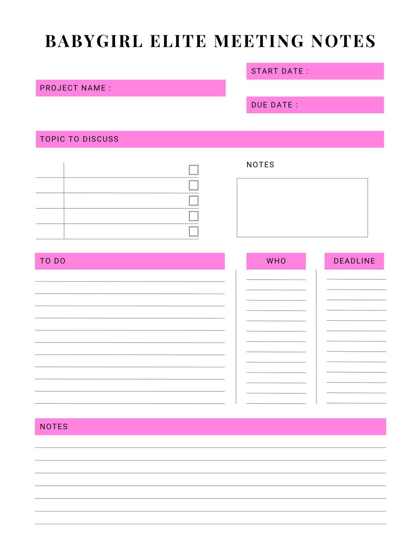 BabyGirl Elite Meeting Notes